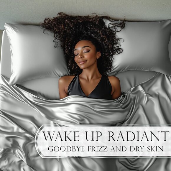 18- Satin 4 Piece Luxury Silky Queen Size Bedding Set 15" Deep - Picture 4 of 8